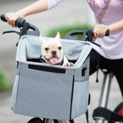 wholesale waterproof pet carrier portable dog bike basket with adjustable shoulder strap & safety features