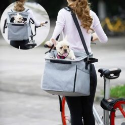 wholesale waterproof pet carrier portable dog bike basket with adjustable shoulder strap & safety features