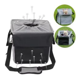 wholesale waterproof pet carrier portable dog bike basket with adjustable shoulder strap & safety features