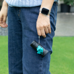 led pet poop bag dispenser with flashlight eco friendly, biodegradable & portable