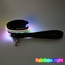 usb rechargeable led dog leash glowing safety leash with ribbon decoration for night walks