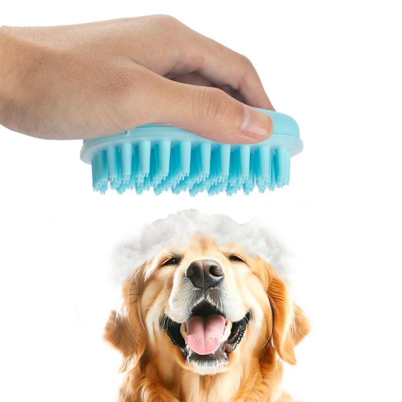 eco friendly silicone pet bath brush cleaning & massaging tool for dogs & cats