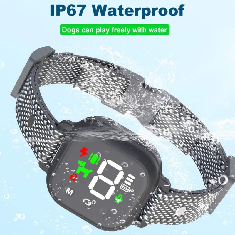 factory direct rechargeable dog training collar with auto bark control, electric shock & vibration new color screen design