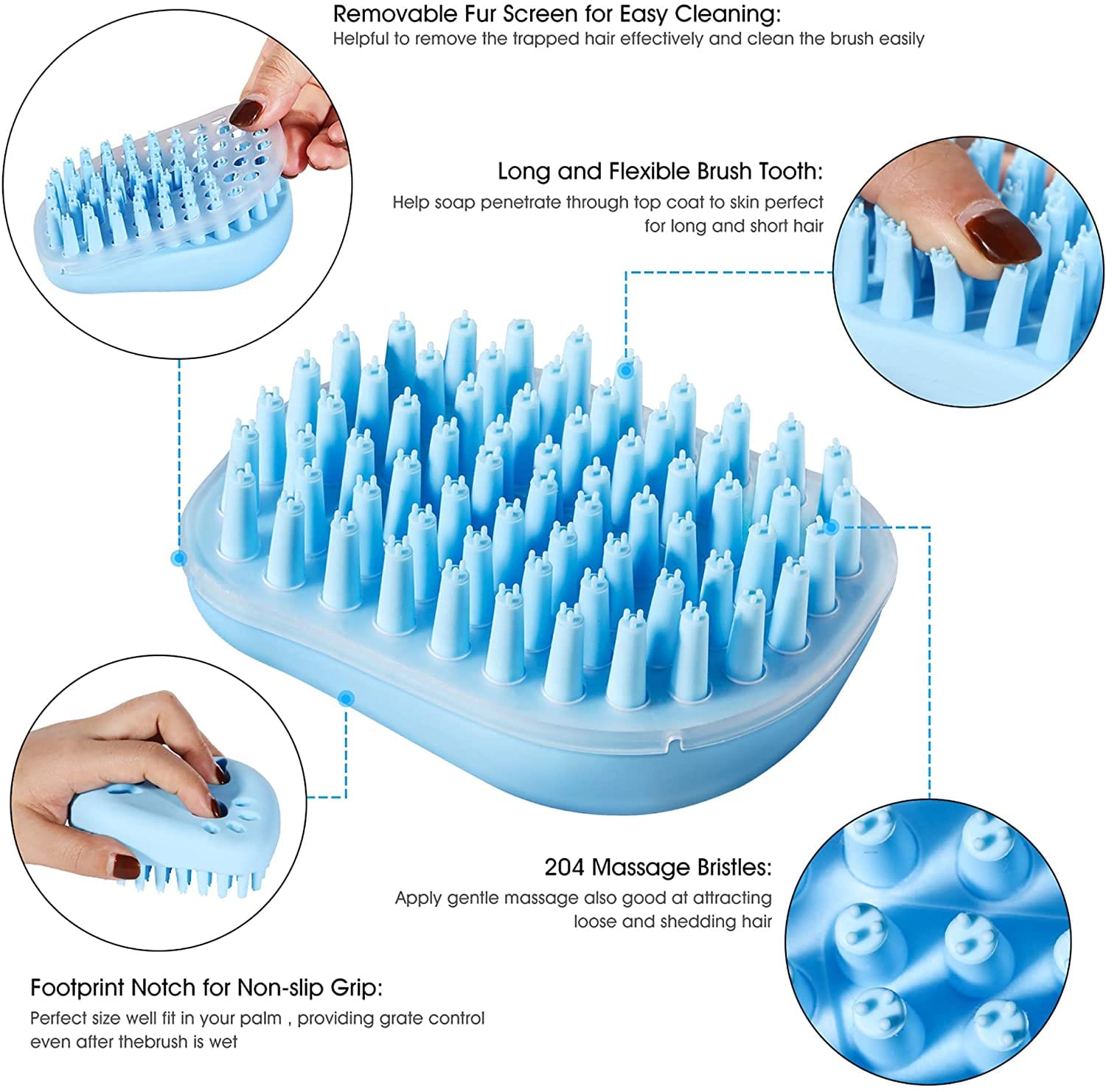 eco friendly silicone pet bath brush cleaning & massaging tool for dogs & cats