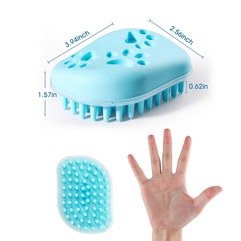 eco friendly silicone pet bath brush cleaning & massaging tool for dogs & cats