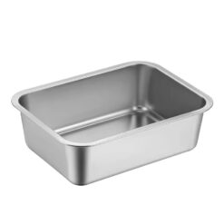 wholesale large stainless steel cat litter pan – high side, smooth surface, easy clean, rust proof – oem bulk