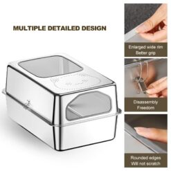 wholesale semi enclosed stainless steel cat litter box – high edge, odor control, includes metal scoop | oem manufacturer