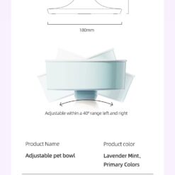 adjustable ceramic pet bowl easy to clean, ergonomic spine protection for cats & small dogs