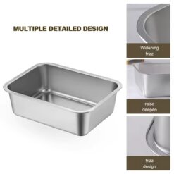 wholesale large stainless steel cat litter pan – high side, smooth surface, easy clean, rust proof – oem bulk