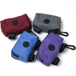 wholesale washable dog poop bag holder zipper pouch with leash attachment