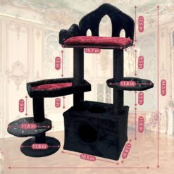 premium multi level cat tree tower with condo and scratching posts for indoor cats & kittens