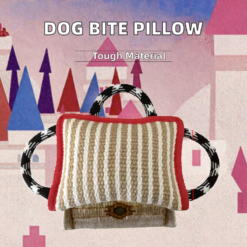 large linen dog bite pillow wedge eco friendly tug training toy with 3 handles for aggressive chewers