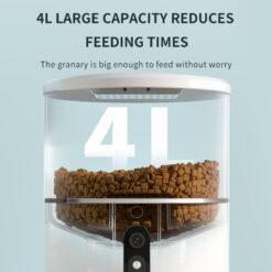smart 4l pet feeder with app control, built in desiccant box & eco friendly charging