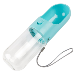 portable pet water bottle with bowl leak proof, food grade, for dogs & cats