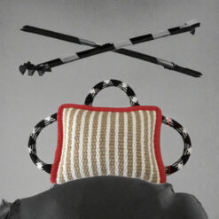 large linen dog bite pillow wedge eco friendly tug training toy with 3 handles for aggressive chewers