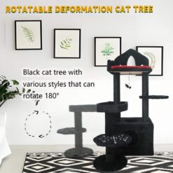 premium multi level cat tree tower with condo and scratching posts for indoor cats & kittens