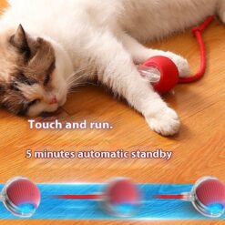 smart cat rolling ball food grade silicone, touch sensitive, auto moving toy for natural hunting simulation & continuous play