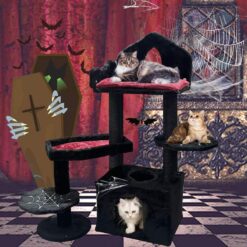 premium multi level cat tree tower with condo and scratching posts for indoor cats & kittens