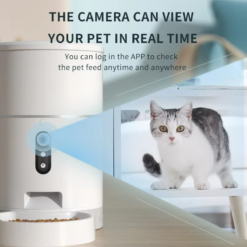 smart 4l pet feeder with app control, built in desiccant box & eco friendly charging