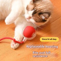 smart cat rolling ball food grade silicone, touch sensitive, auto moving toy for natural hunting simulation & continuous play
