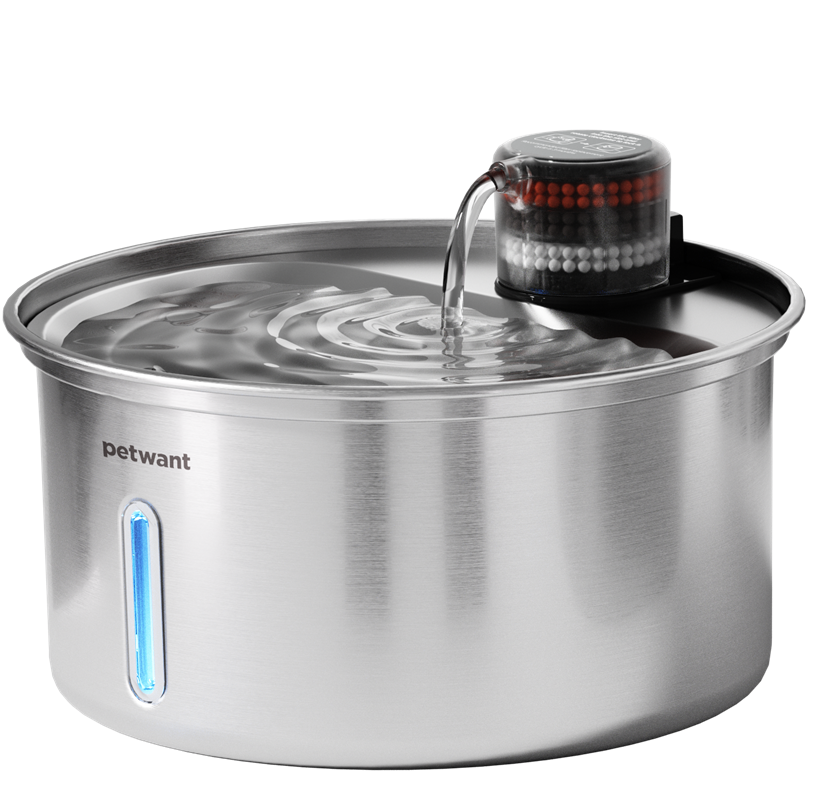 3.2l stainless steel pet water fountain advanced multi layer filter, eco friendly & durable