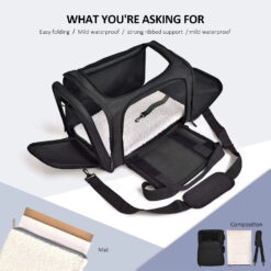 wholesale custom foldable pet travel carrier durable, breathable & portable with zipper