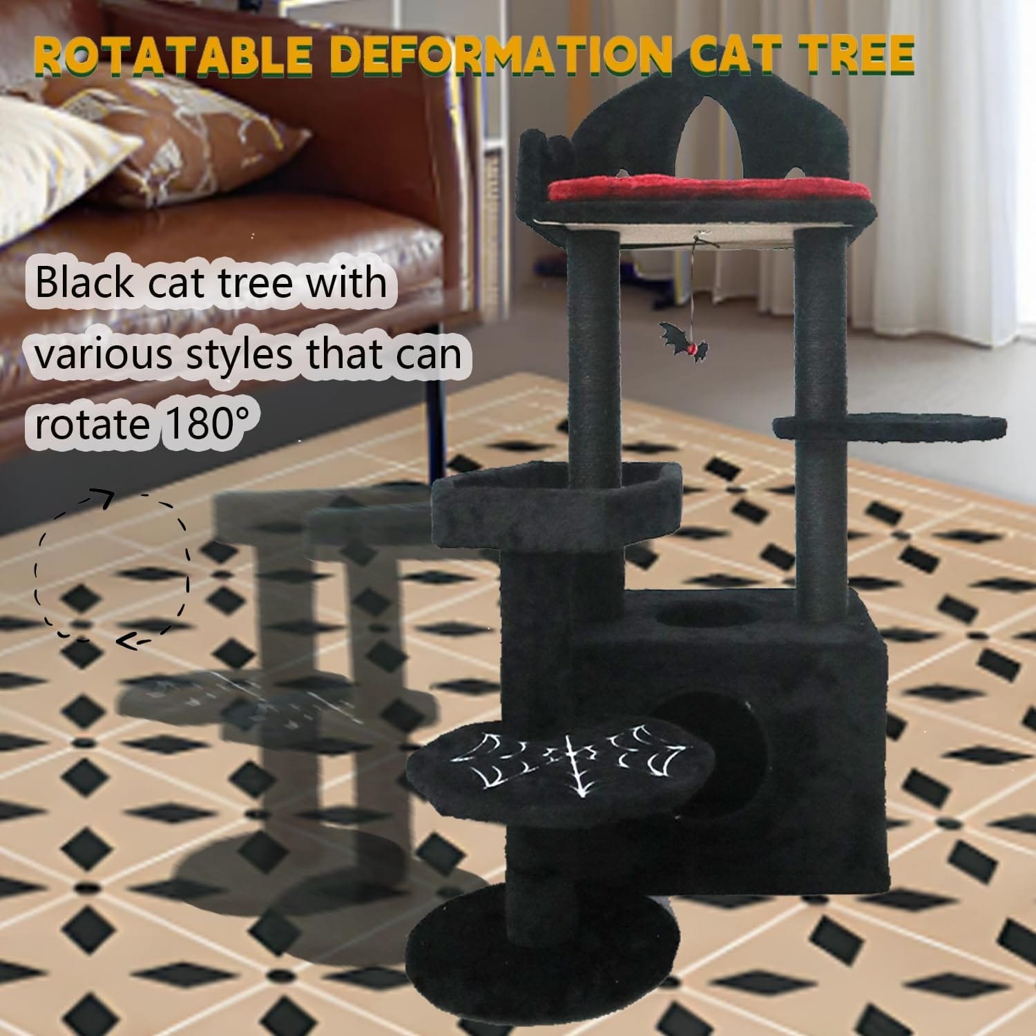premium multi level cat tree tower with condo and scratching posts for indoor cats & kittens