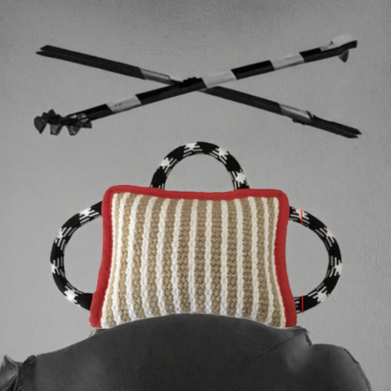 large linen dog bite pillow wedge eco friendly tug training toy with 3 handles for aggressive chewers