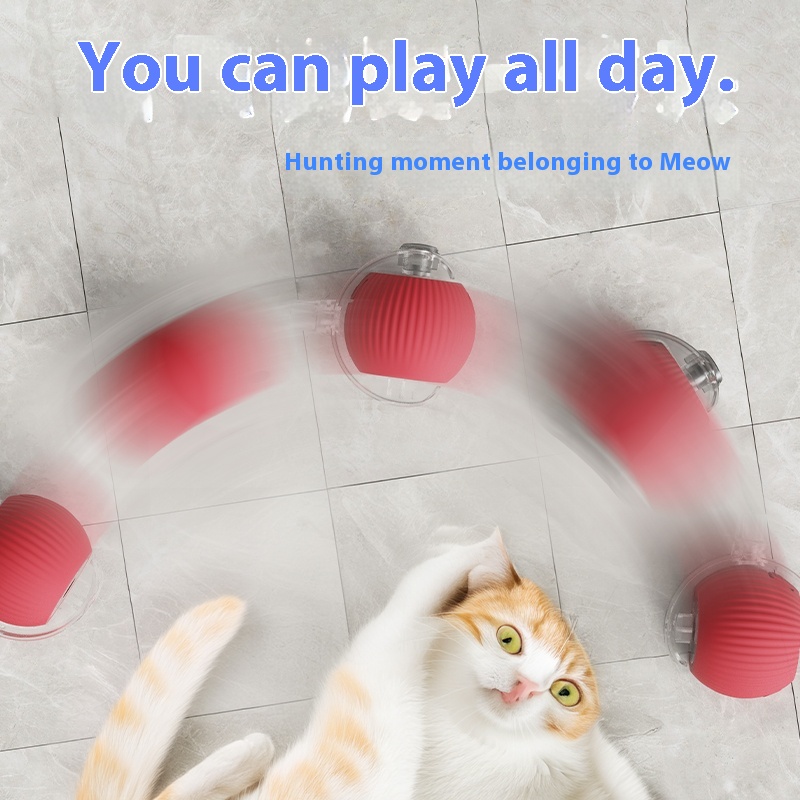 smart cat rolling ball food grade silicone, touch sensitive, auto moving toy for natural hunting simulation & continuous play