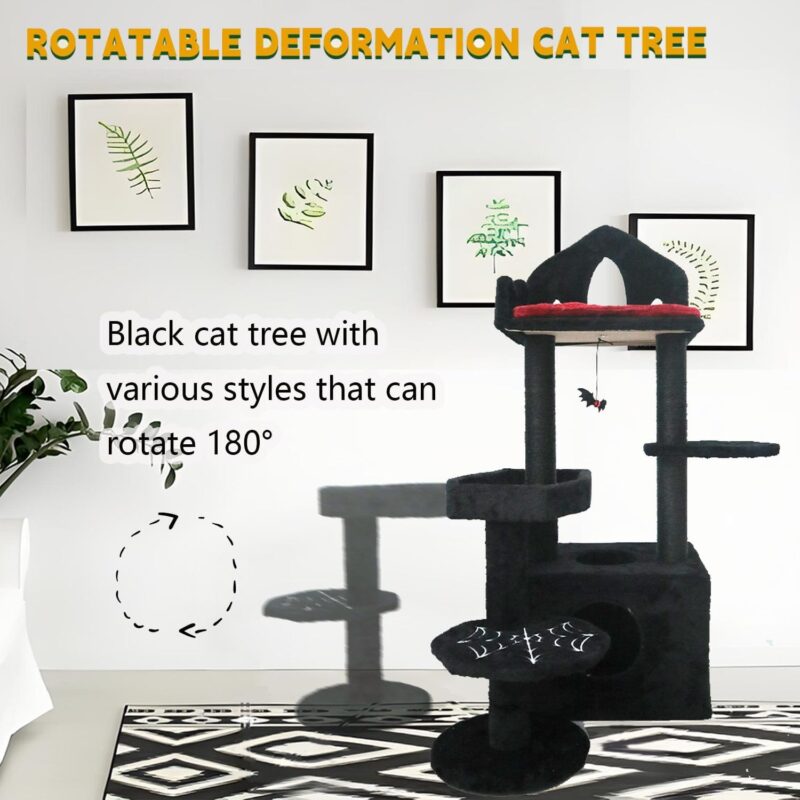 premium multi level cat tree tower with condo and scratching posts for indoor cats & kittens