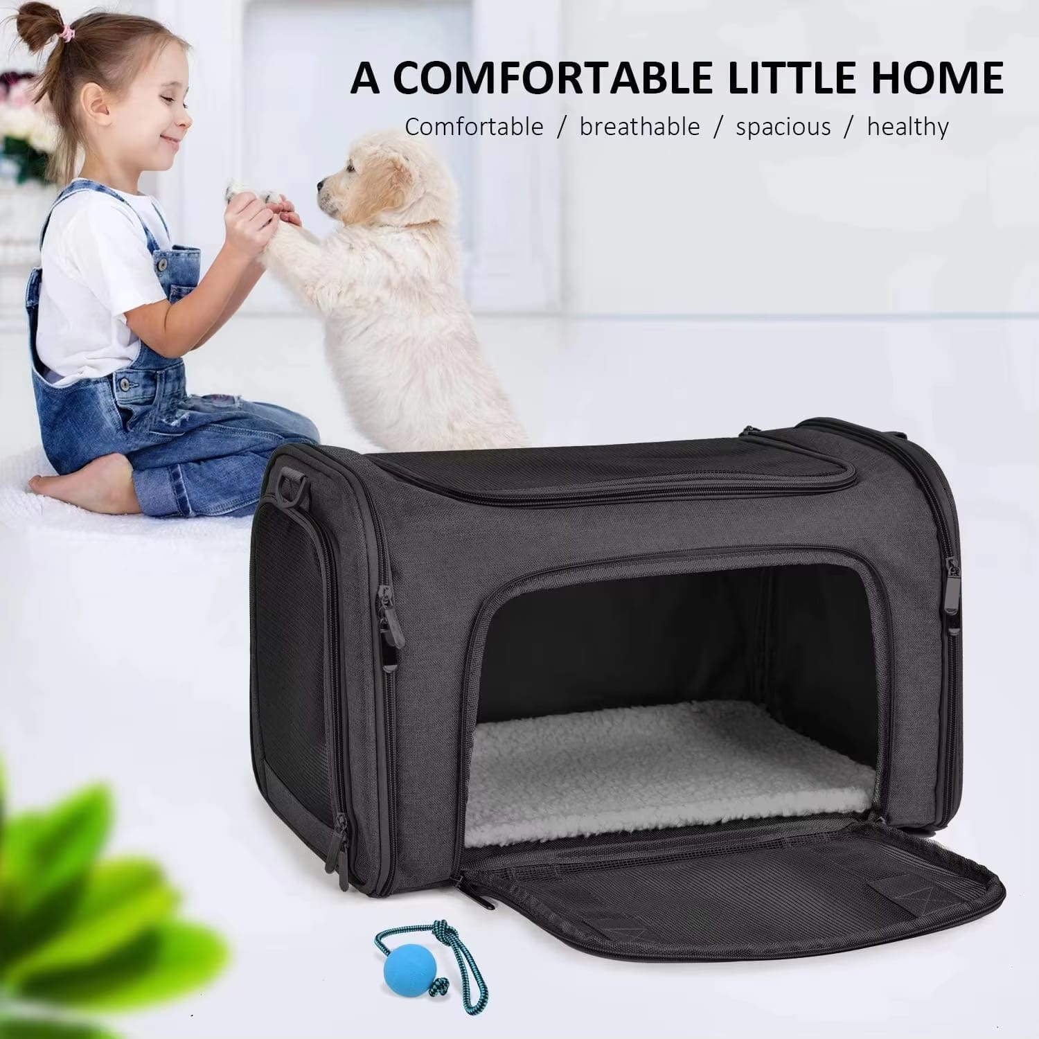 wholesale custom foldable pet travel carrier durable, breathable & portable with zipper