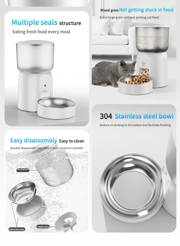 wifi smart pet feeder with hd camera 3l automatic food dispenser for cats & dogs