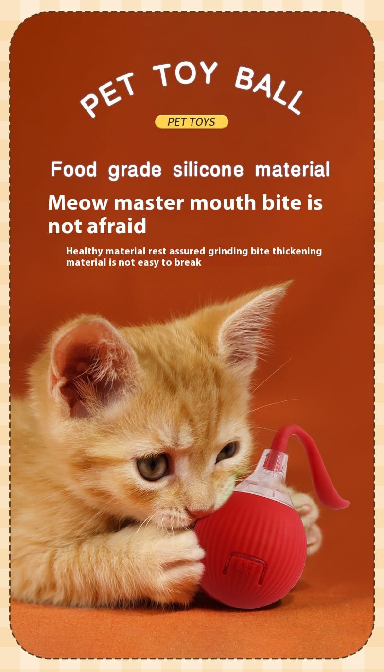 smart cat rolling ball food grade silicone, touch sensitive, auto obstacle avoidance, cute sporty design