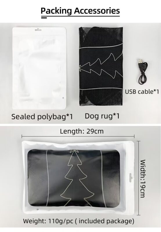 led christmas dog harness usb rechargeable with glow lights & embroidery