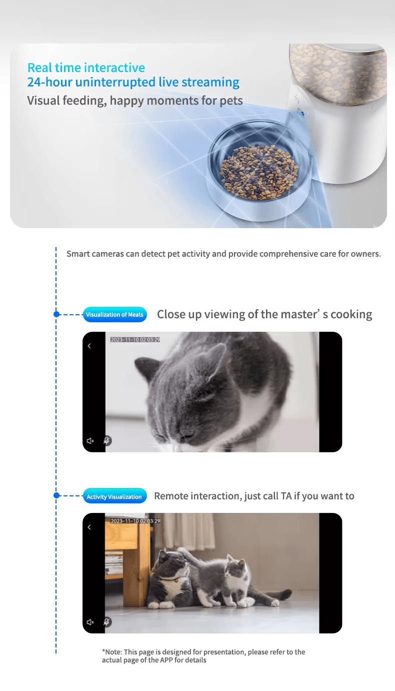 wifi smart pet feeder with hd camera 3l automatic food dispenser for cats & dogs