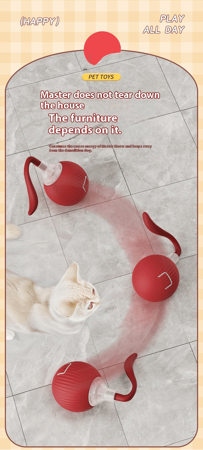 smart cat rolling ball food grade silicone, touch sensitive, auto obstacle avoidance, cute sporty design